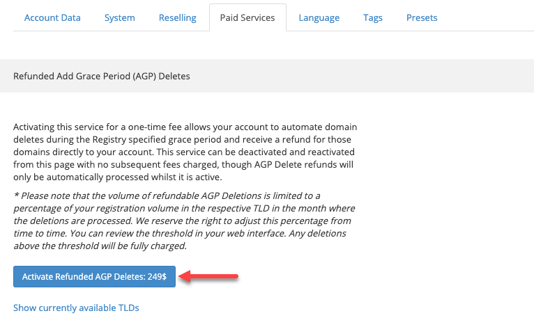 Button Activate Refunded AGP Deletes II