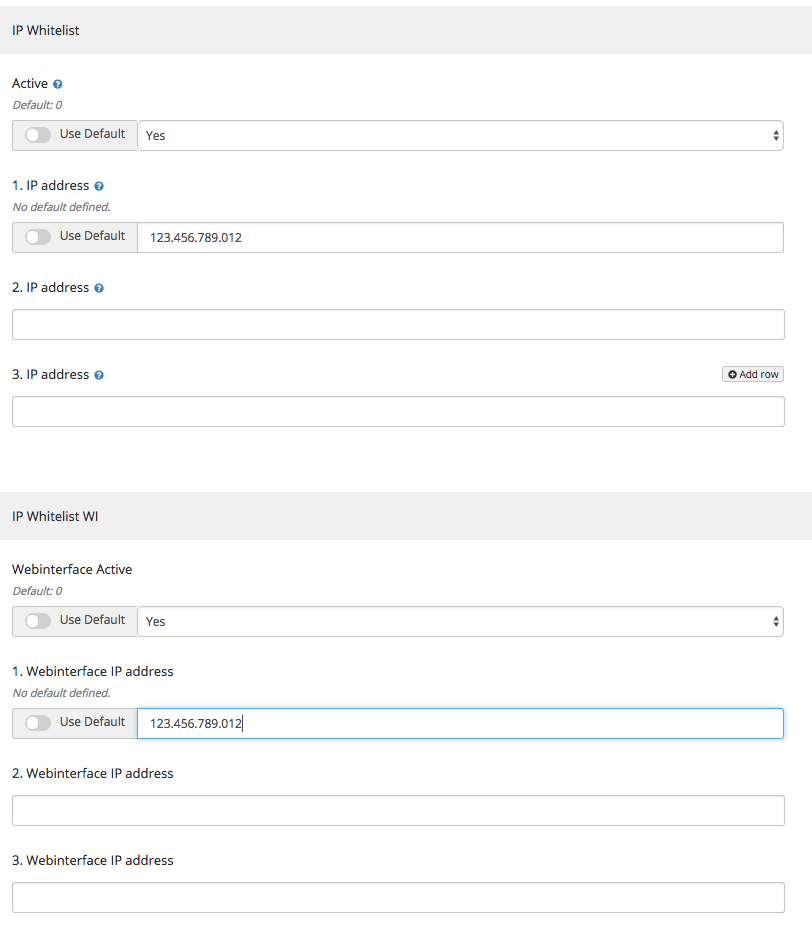 IP Whitelist Settings