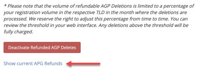 Show current AGP Refunds